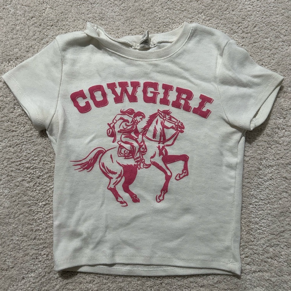 Cowgirl Graphic pink crop top